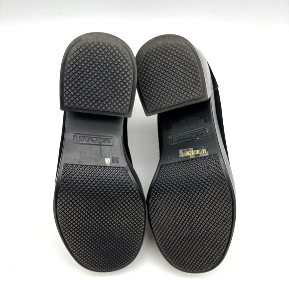 Anthropolgie SixtySeven Black Suede Leather Block Heel Platform Boots 7.5 38 - Picture 16 of 16